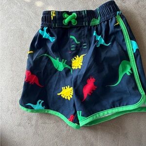 Wonder nation Kids Navy Dinosaur Swim Shorts with Green Trim 6-9 months